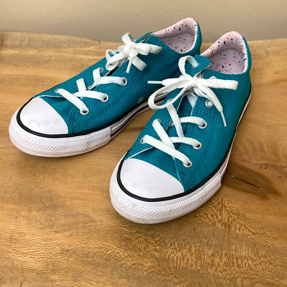 Kids Teal Converse All Star Sneakers